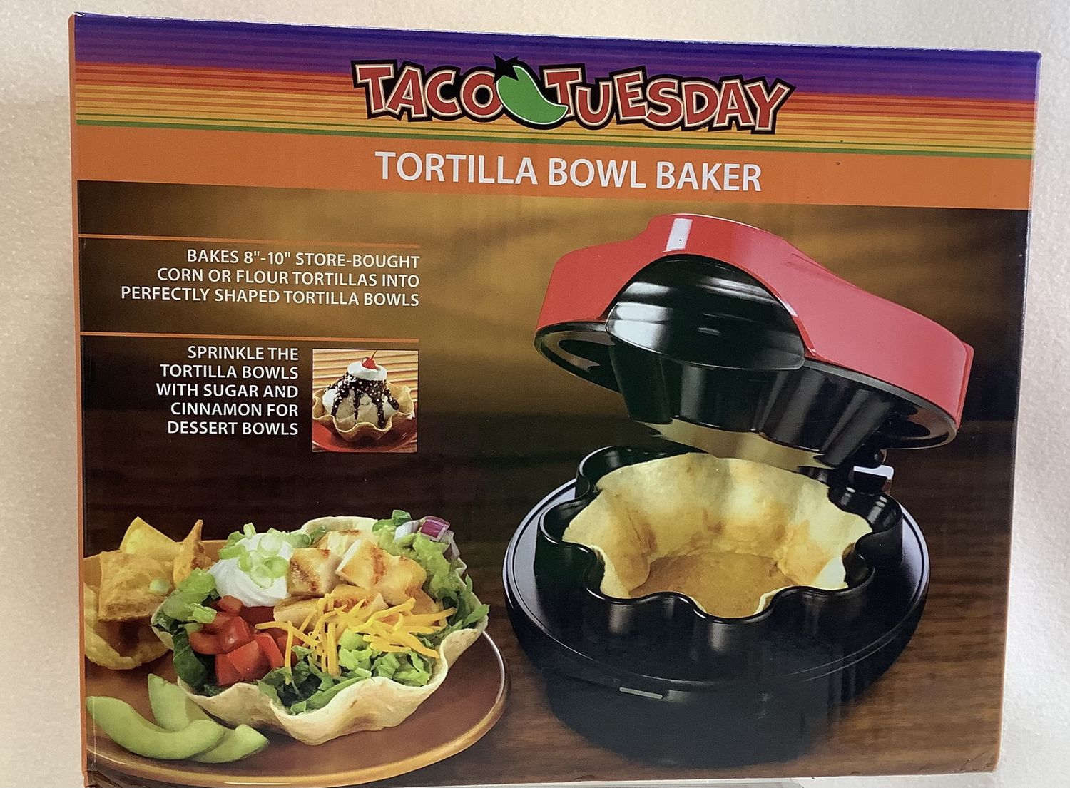 Taco Tuesday Tortilla Bowl Maker, Red - RS4674
