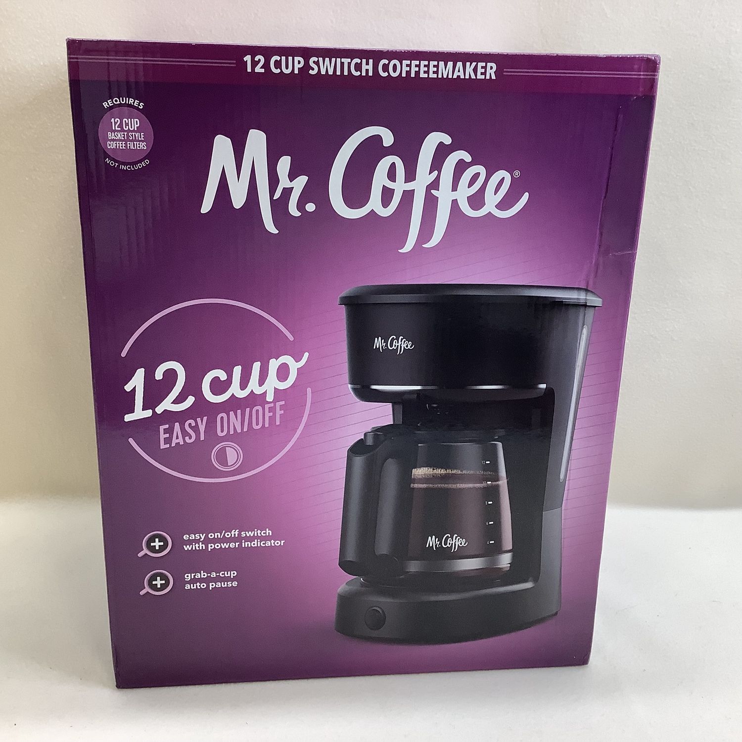 Mr. Coffee 12-Cup Switch Coffee Maker, Black - RS4699