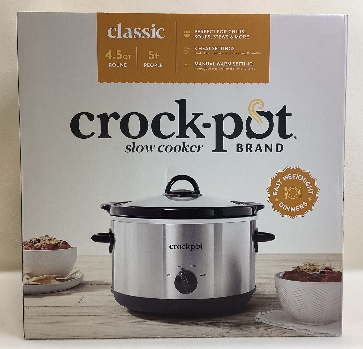 Crock Pot 4.5 QT Slow Cooker w/Stainless Steel Finish - RS4702