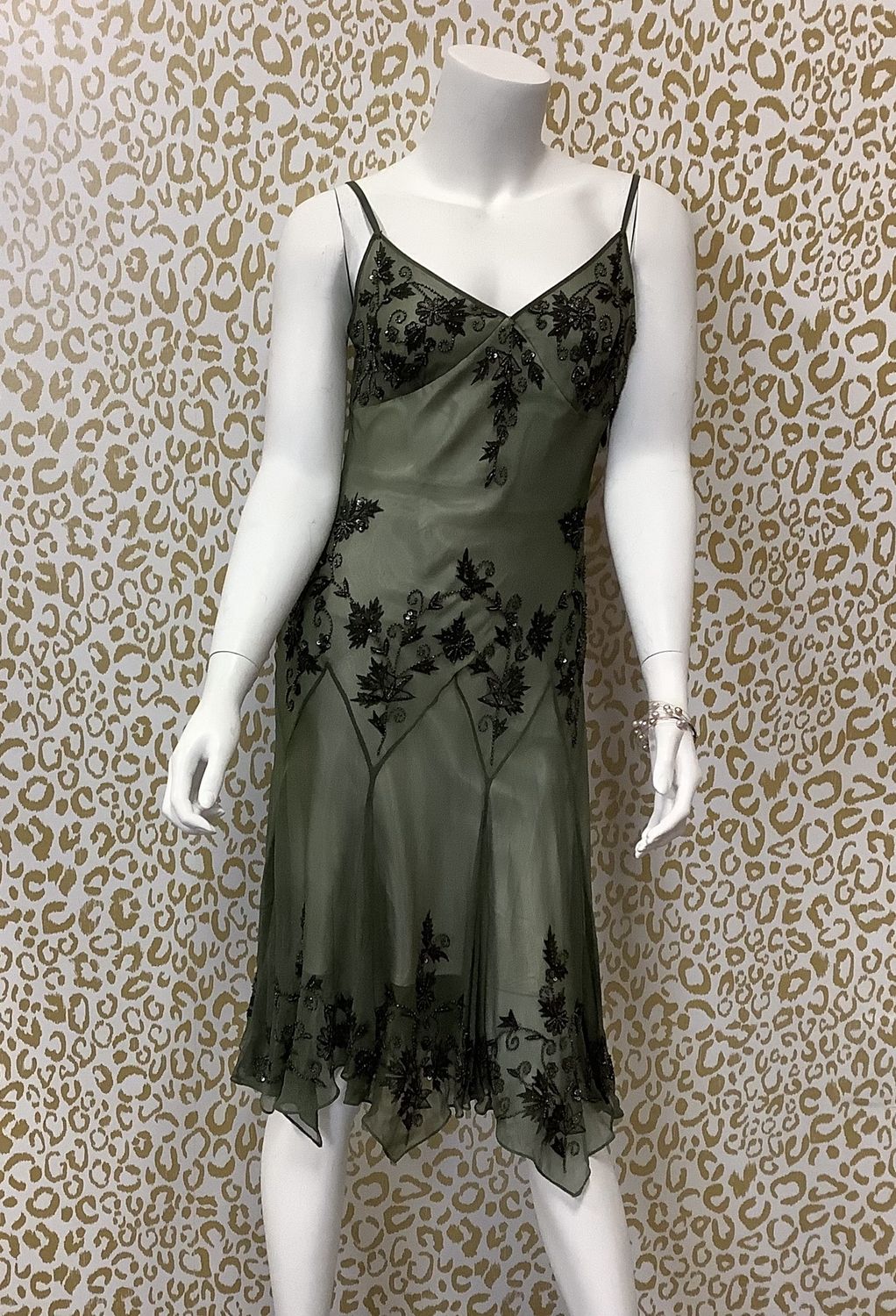 Vintage Adrianna Papell Green Fairy Dress (Women&#39;s Size 6) - CL1972