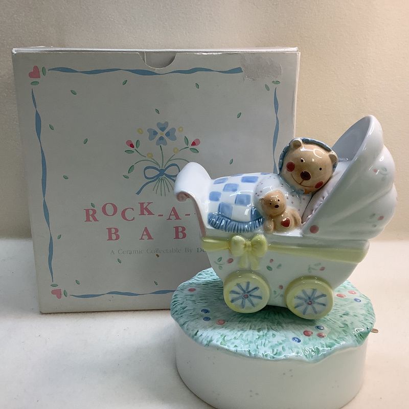 Rock-A-Bye Baby Ceramic Collectable Music Box by Dena - RS4727