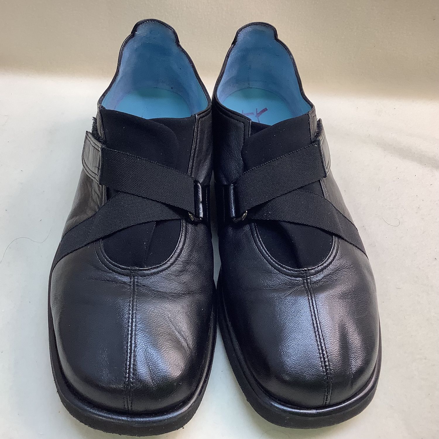 Thierry Rabotin Lena Black Napa Leather Crisscross Shoes (Women&#39;s Size 39.5) - CL1981
