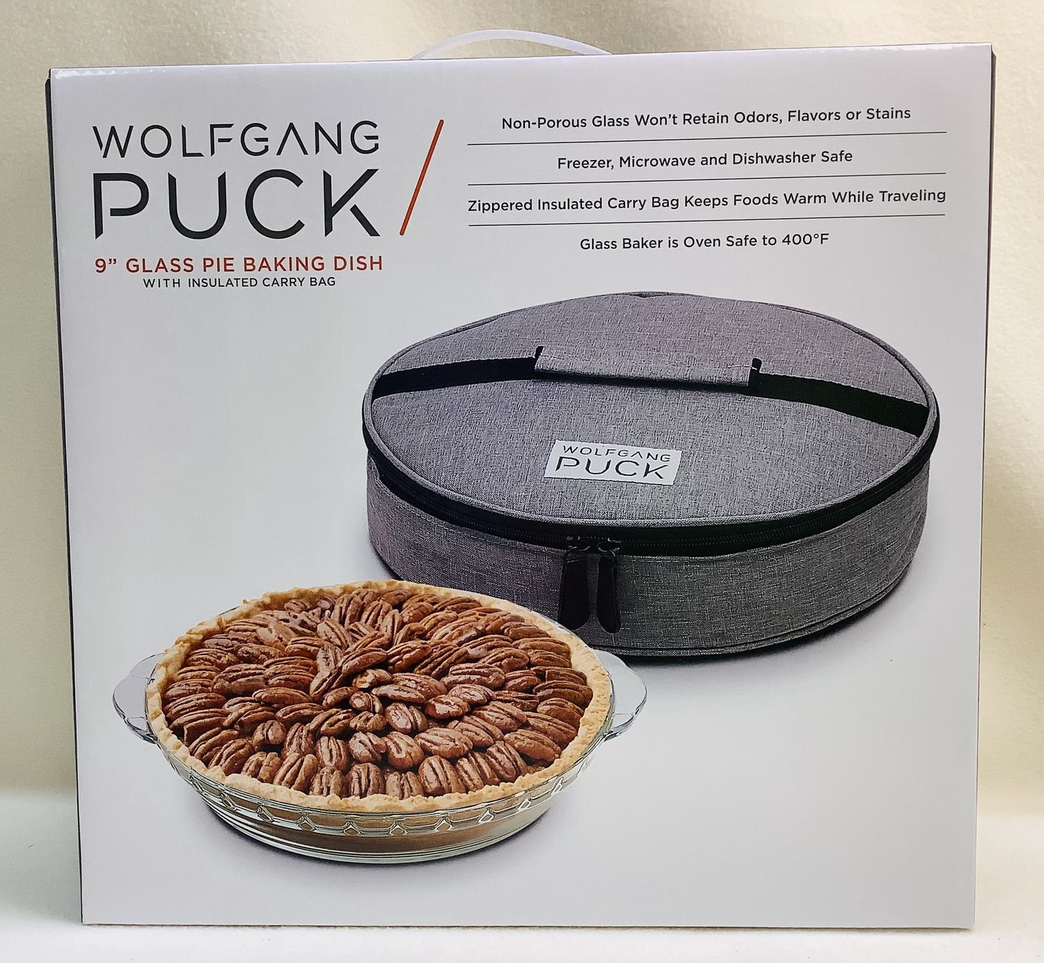 Wolfgang Puck 9&quot; Glass Pie Baking Dish w/Insulated Carry Bag - RS4750