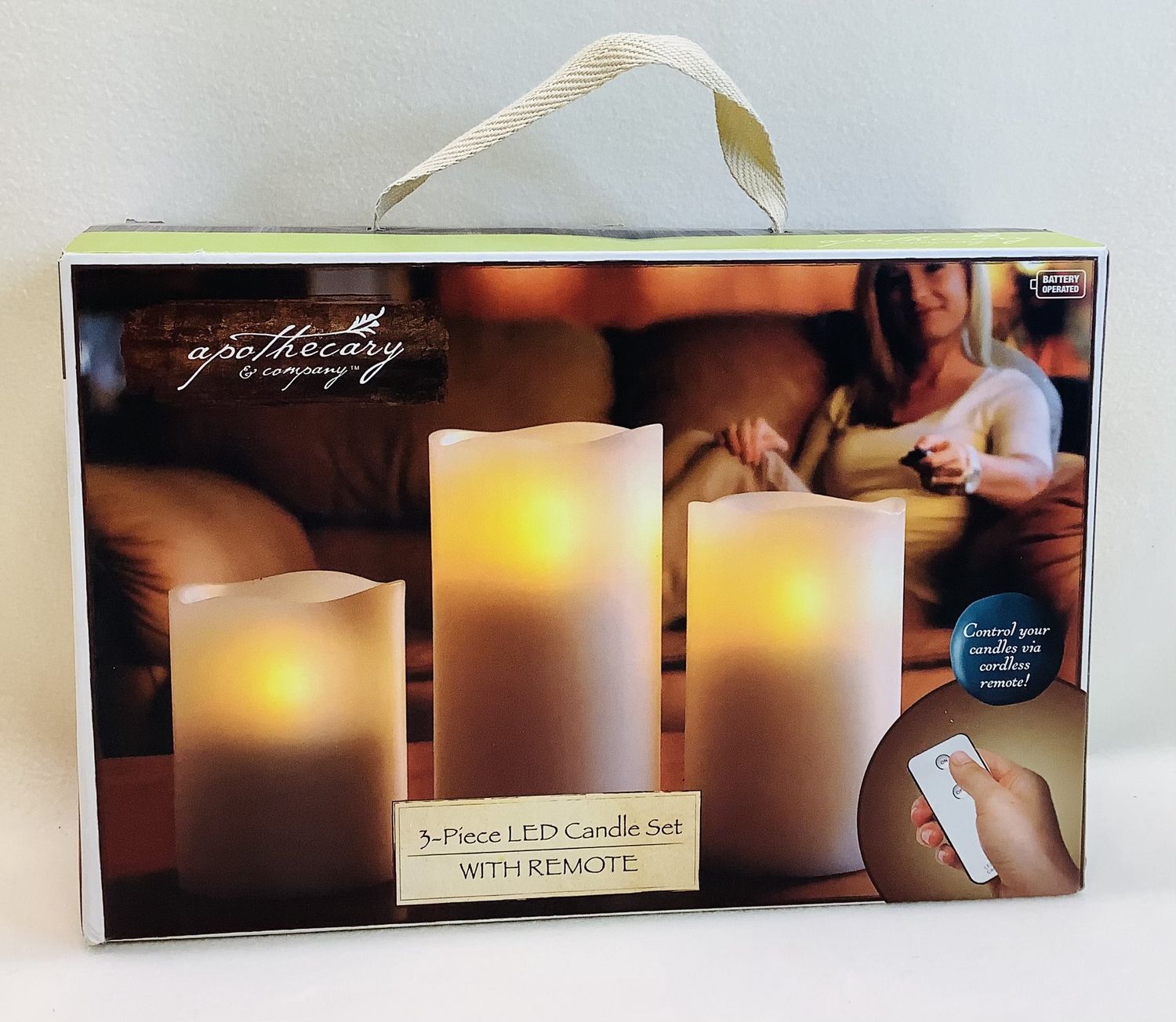 Apothecary 3-PC Flickering LED Candle Set w/Remote - RS4789