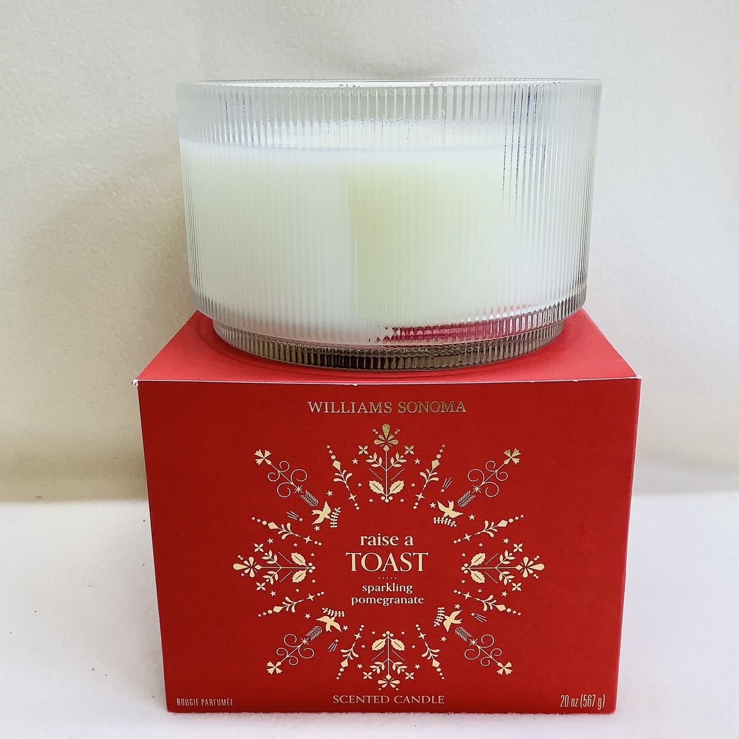 Williams Sonoma &quot;Raise a Toast&quot; Sparkling Pomegranate Triple Wick Candle - RS4803