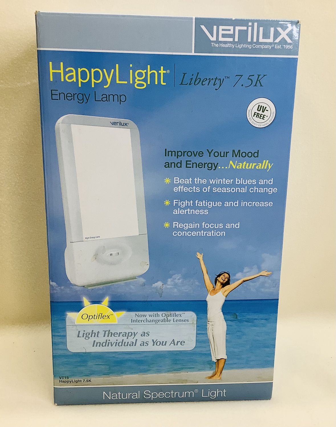 Verilux HappyLight Liberty 7.5 LUX Light Therapy Energy Lamp - RS4811