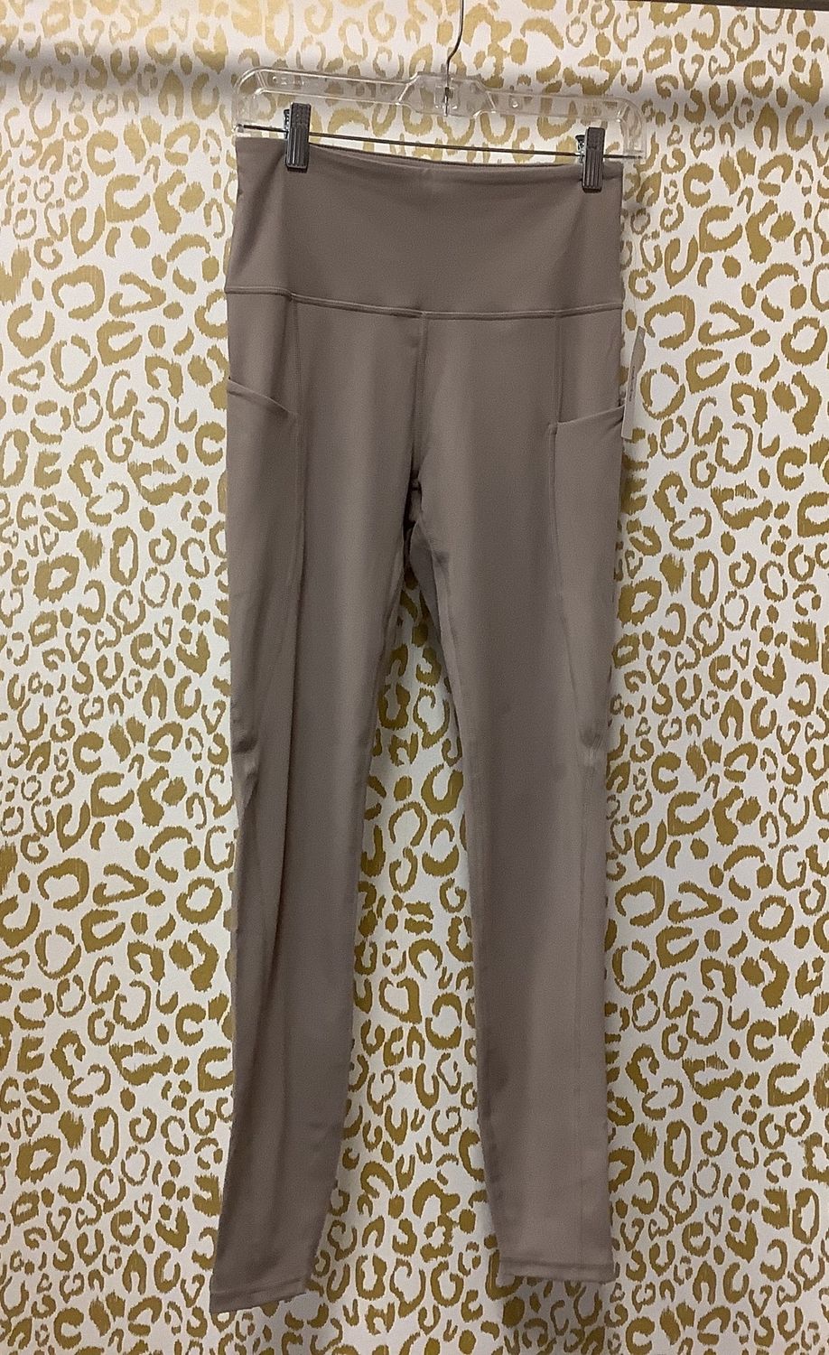 Ododos High Waisted Yoga Leggings w/Pockets, Dark Beige - CL1999