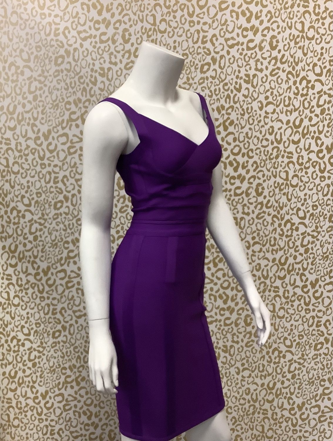 Strappy Sleeveless Backless Mini Bandage Dress, Purple (Women&#39;s Size XS) - CL1993