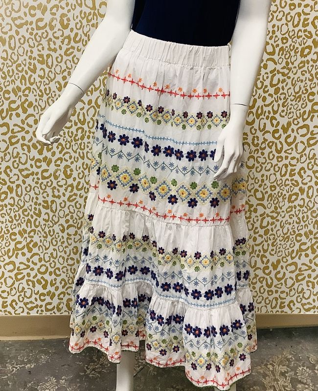 Cara Cara Floral Embroidererd Alana Skirt (Women&#39;s Size S) - CL1998