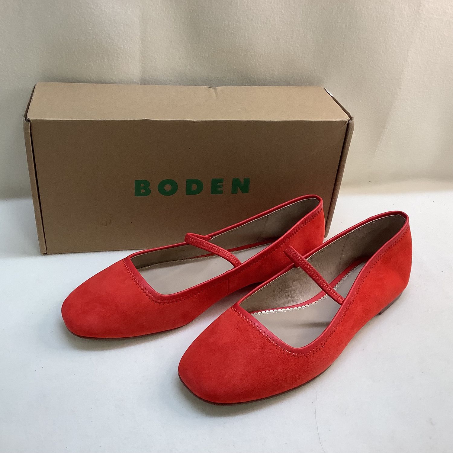 Boden Thea Mary Jane Ballet Slippers, Red (Women&#39;s Size EU 41/US 9.5) - CL2006