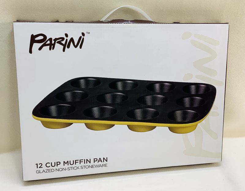 Parini 12 Cup Muffin Pan, Glazed Non-Stick Stoneware - RS4824