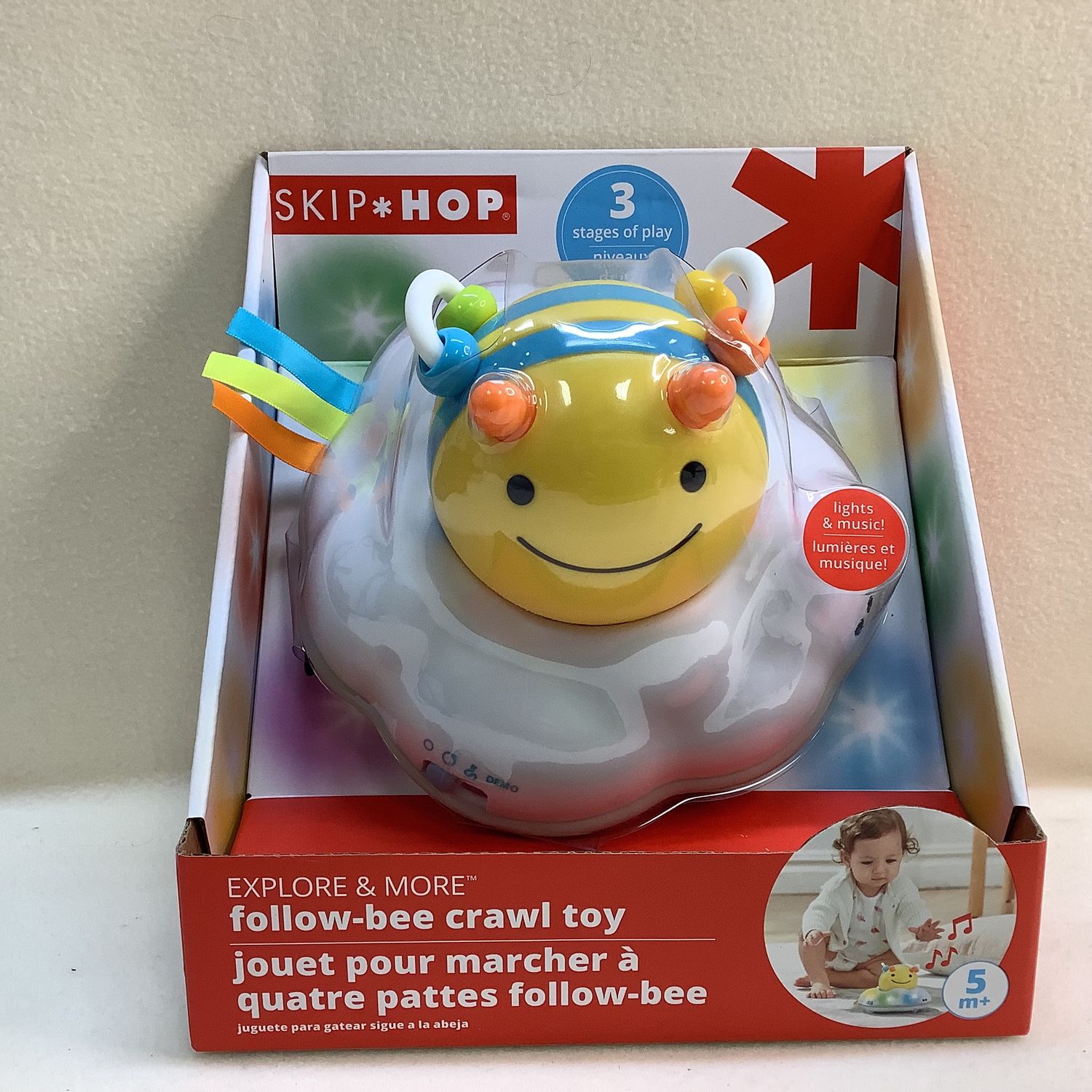 Skip Hop Baby Follow-Me Bee Tummy Time Crawl Toy (Ages 5M+) - RS4834
