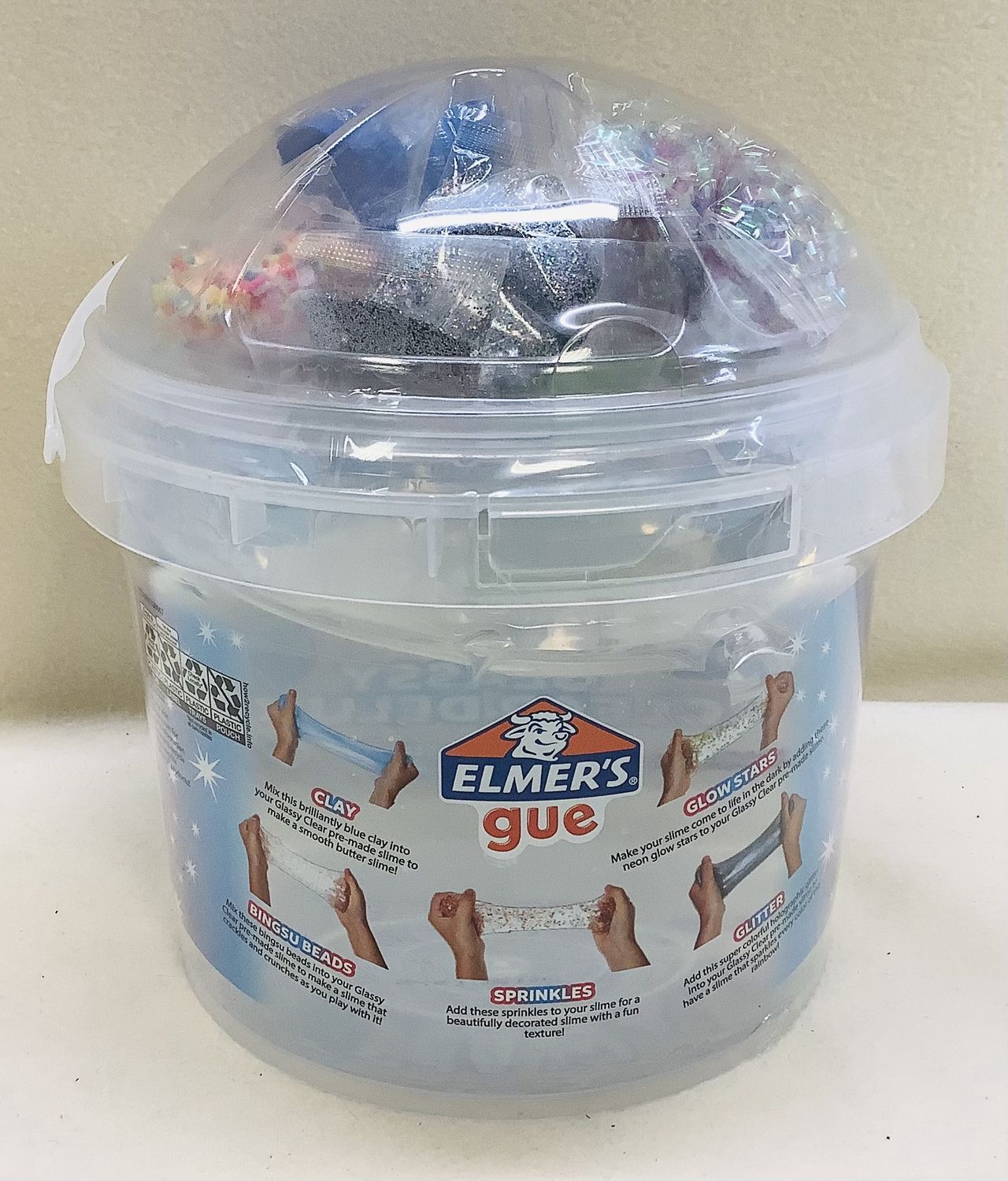 Elmer&#39;s Gue Glassy Clear Deluxe Pre-Made Slime with Mix-ins - RS4876