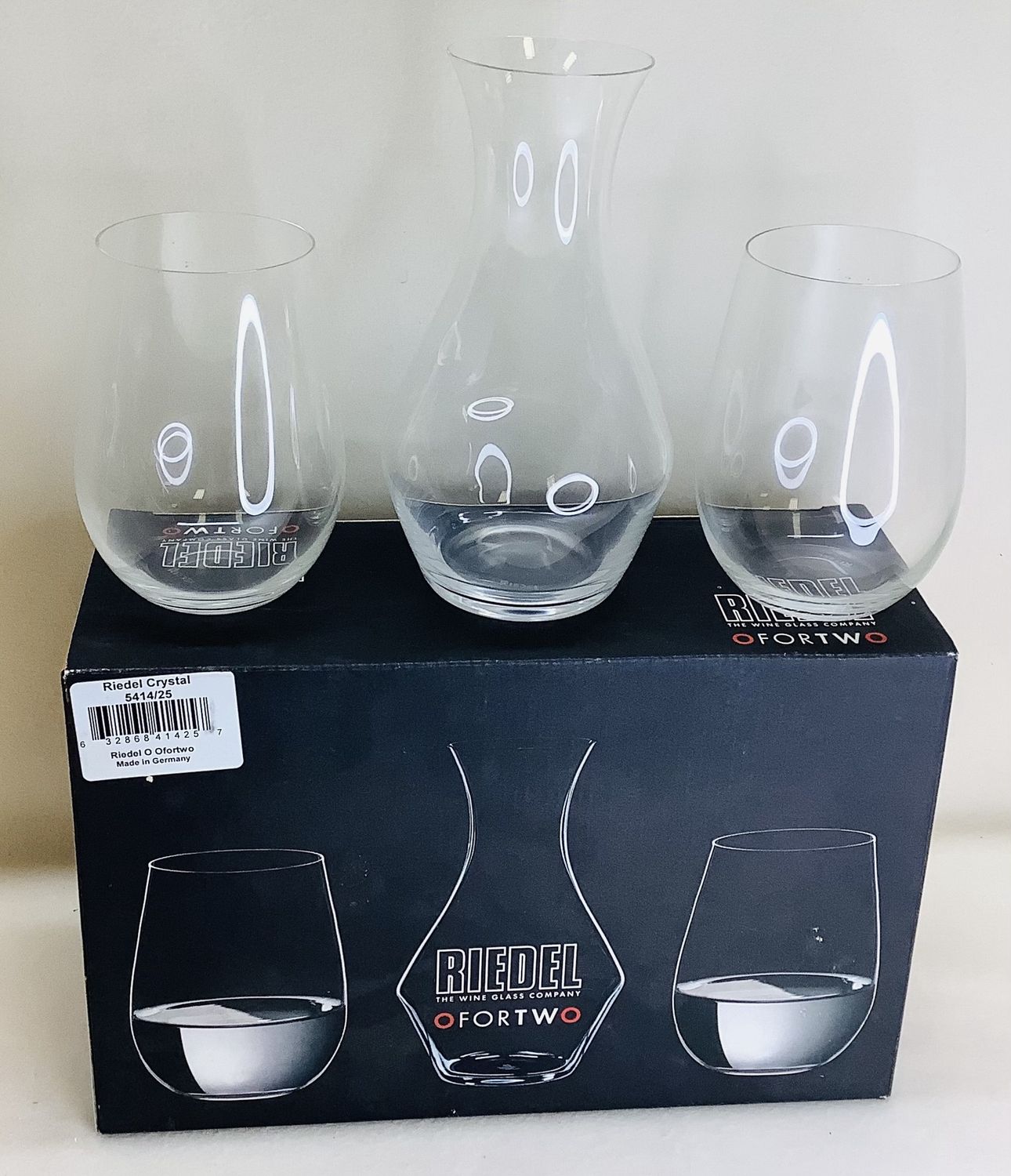 Riedel O for Two 2 Stemless Wine Sake Sampler Glasses and Mini Carafe - RS4866