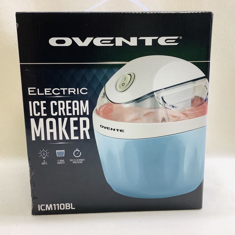 Ovente 1 QT Electric Ice Cream Maker, Blue - RS4901