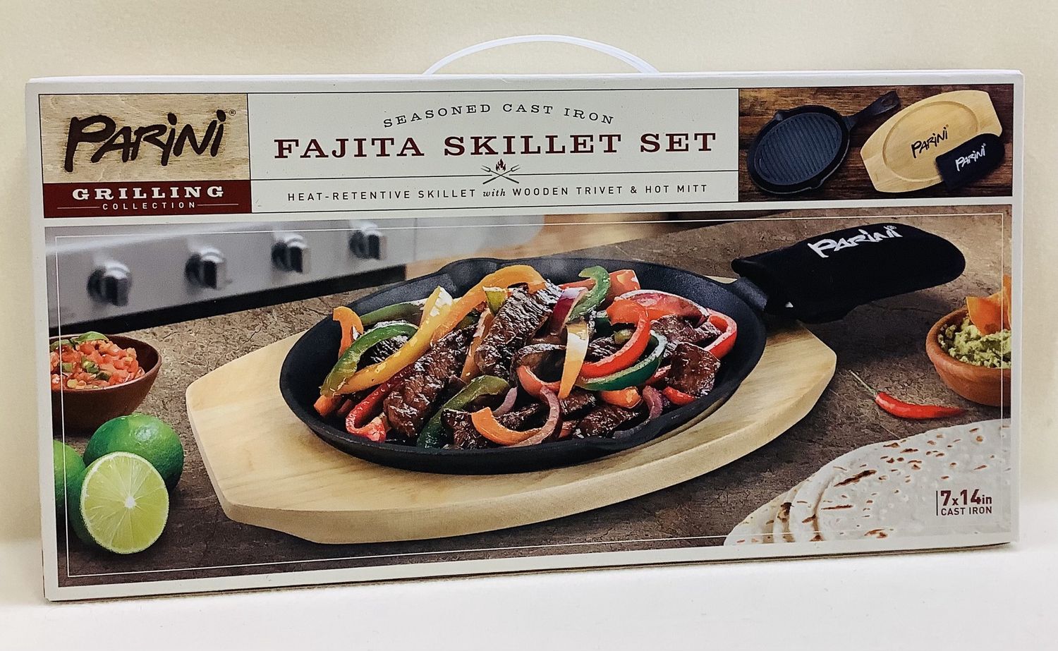 Parini Grilling Seasoned Cast Iron Fajita Skillet Set - RS4890