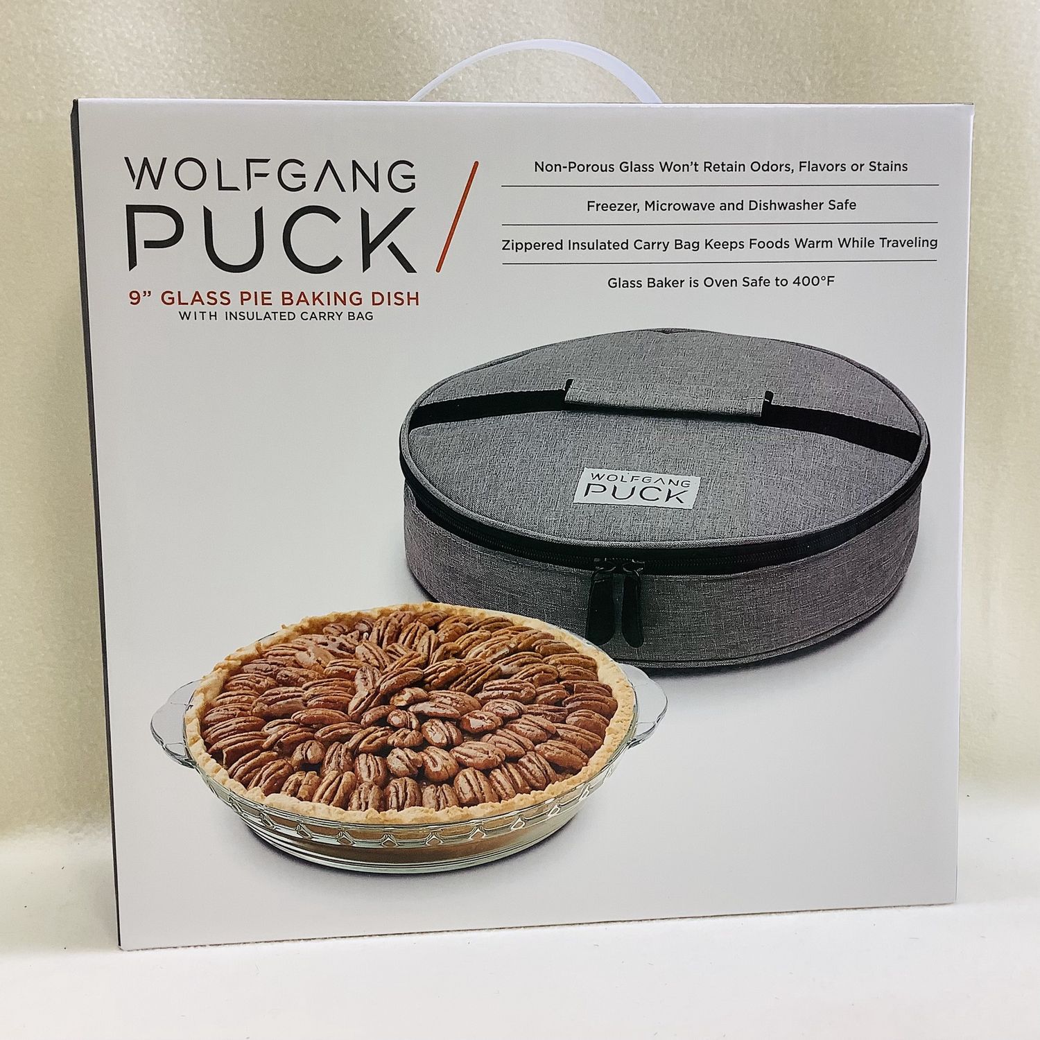 Wolfgang Puck 9&quot; Glass Pie Baking Dish w/Insulated Carry Bag - RS4902