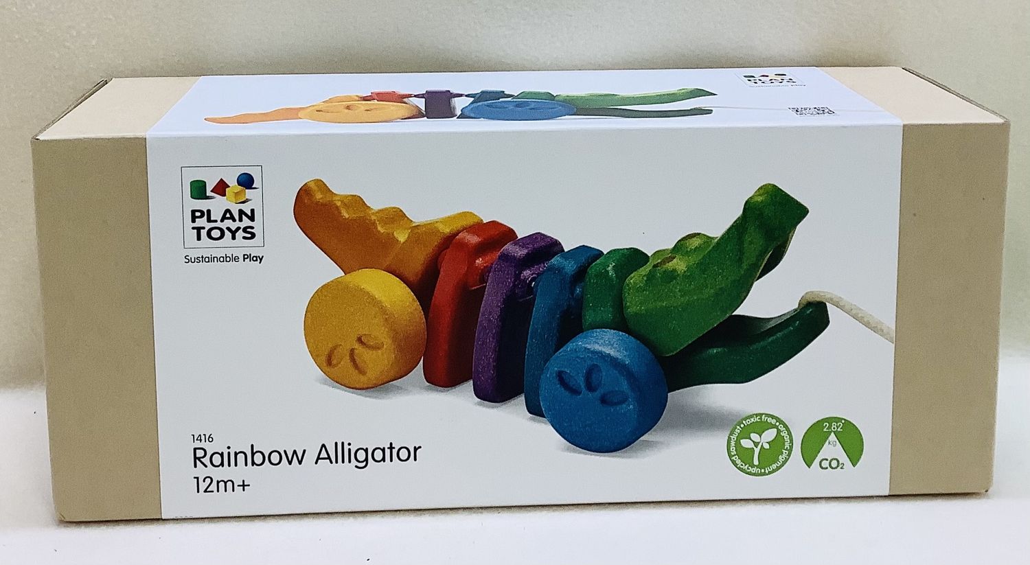 Plan Toys Dancing Rainbow Alligator Push &amp; Pull Toy (Ages 12M+) - RS4908