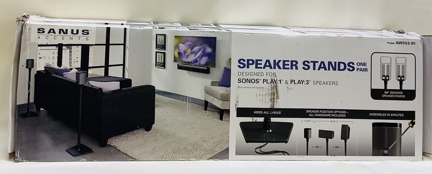 Sanus Speaker Stands Designed for Sonos Play:1 &amp; Play:3 Speakers (1 Pair) - RS4921