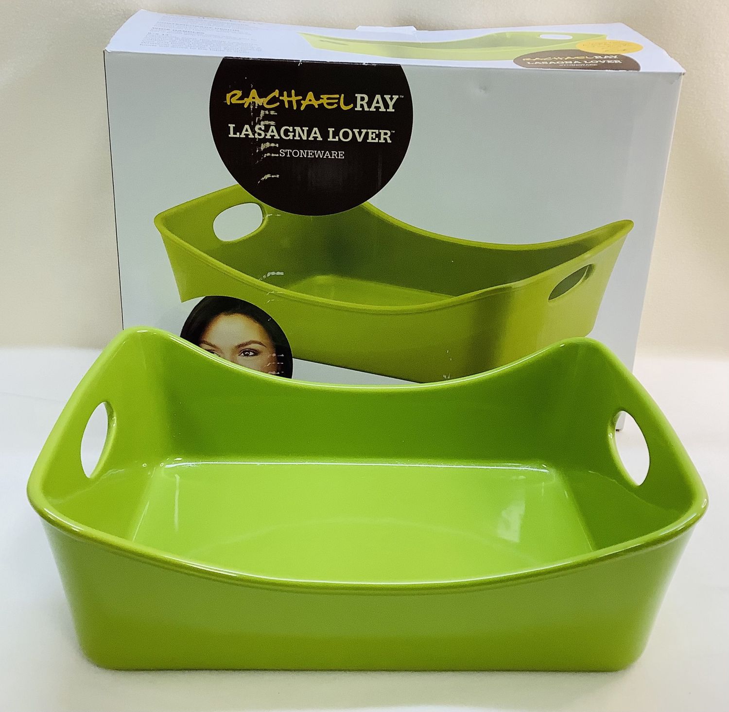 Rachael Ray Stoneware 9&quot; x 13&quot; Lasagna Lover Baker and Roaster, Green - RS4923