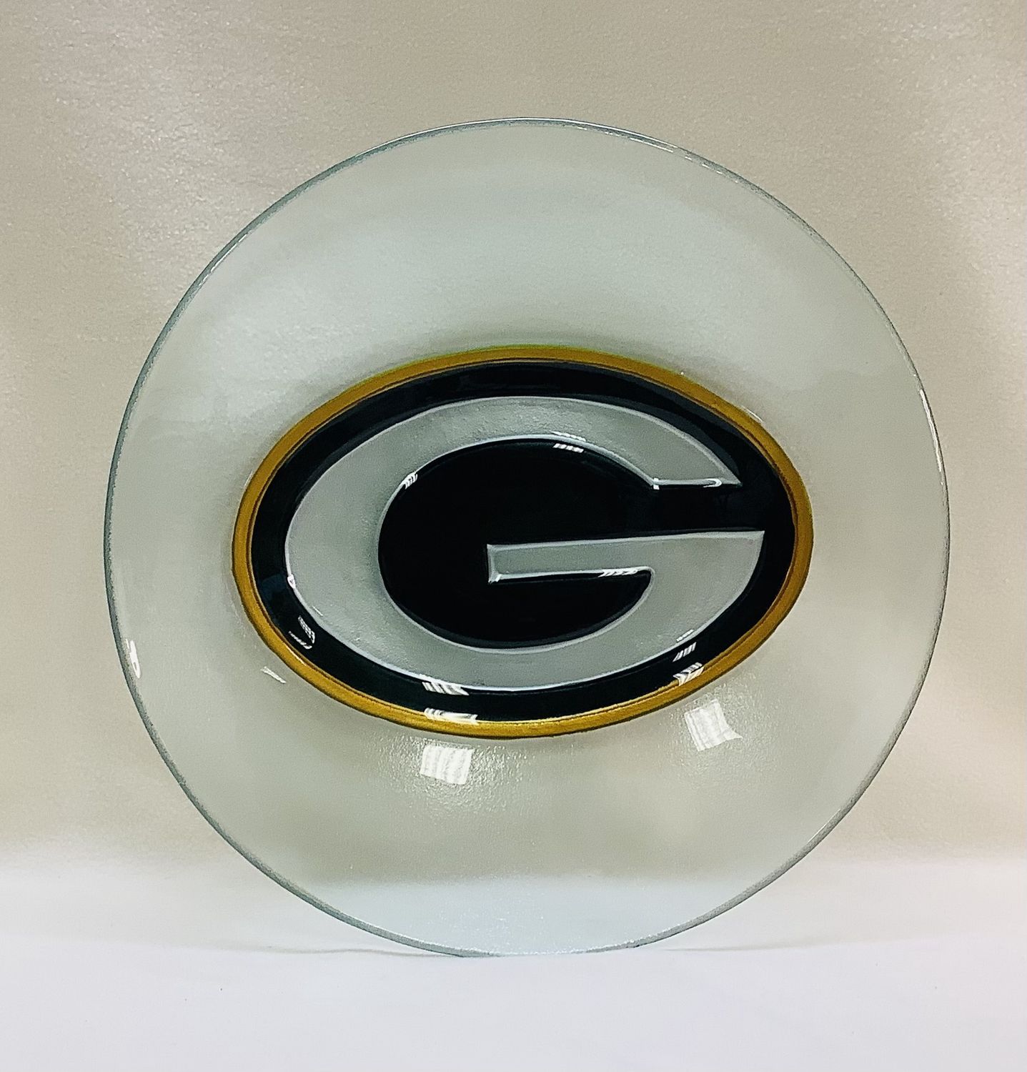 Green Bay Packers Hand Painted Custom Glass Plate - RS4935