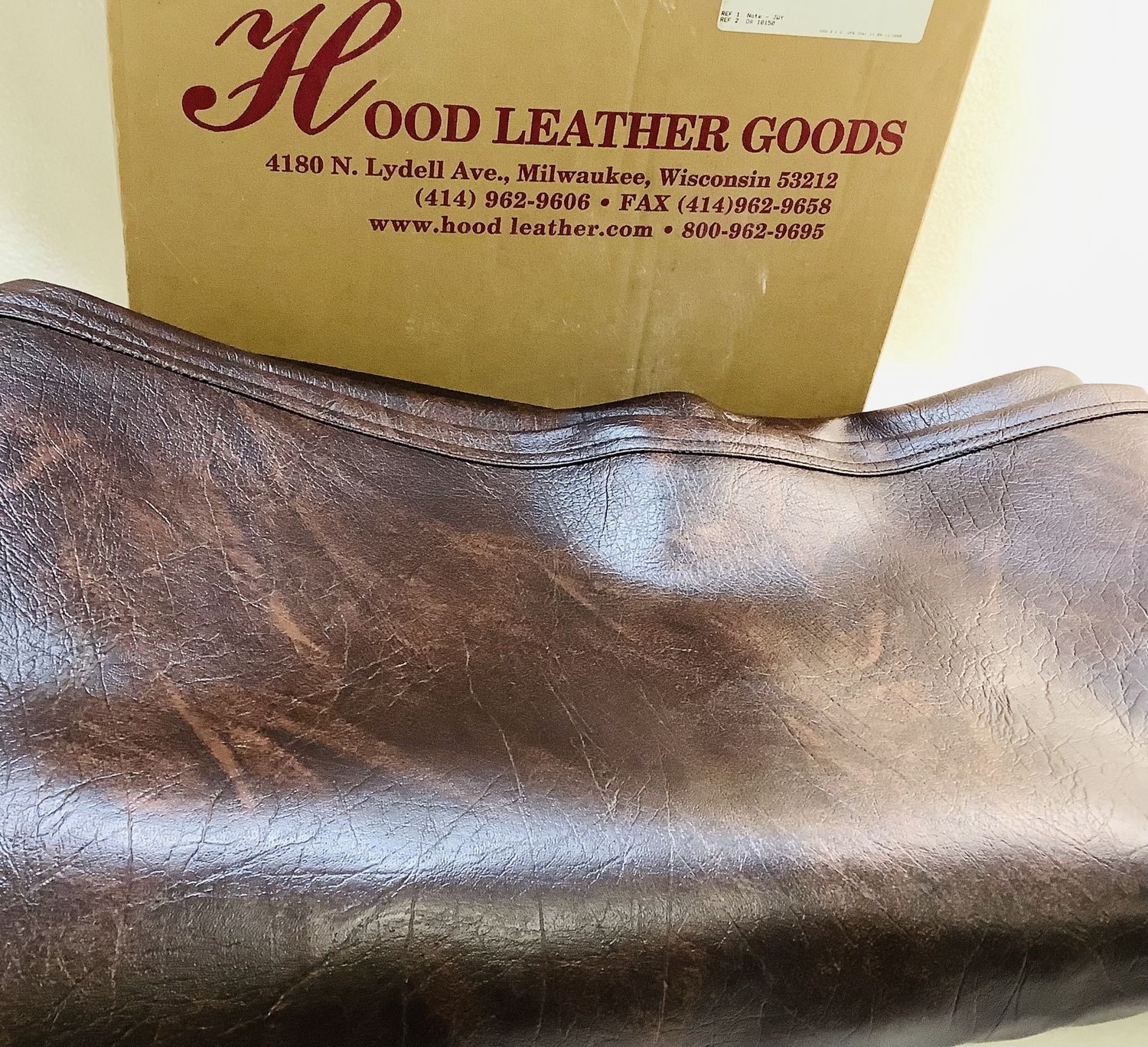 Hood Leather Goods 55&quot; x 95&quot; Pool Table Cover, Brown Naugahyde, 8&quot; Drape - RS4942