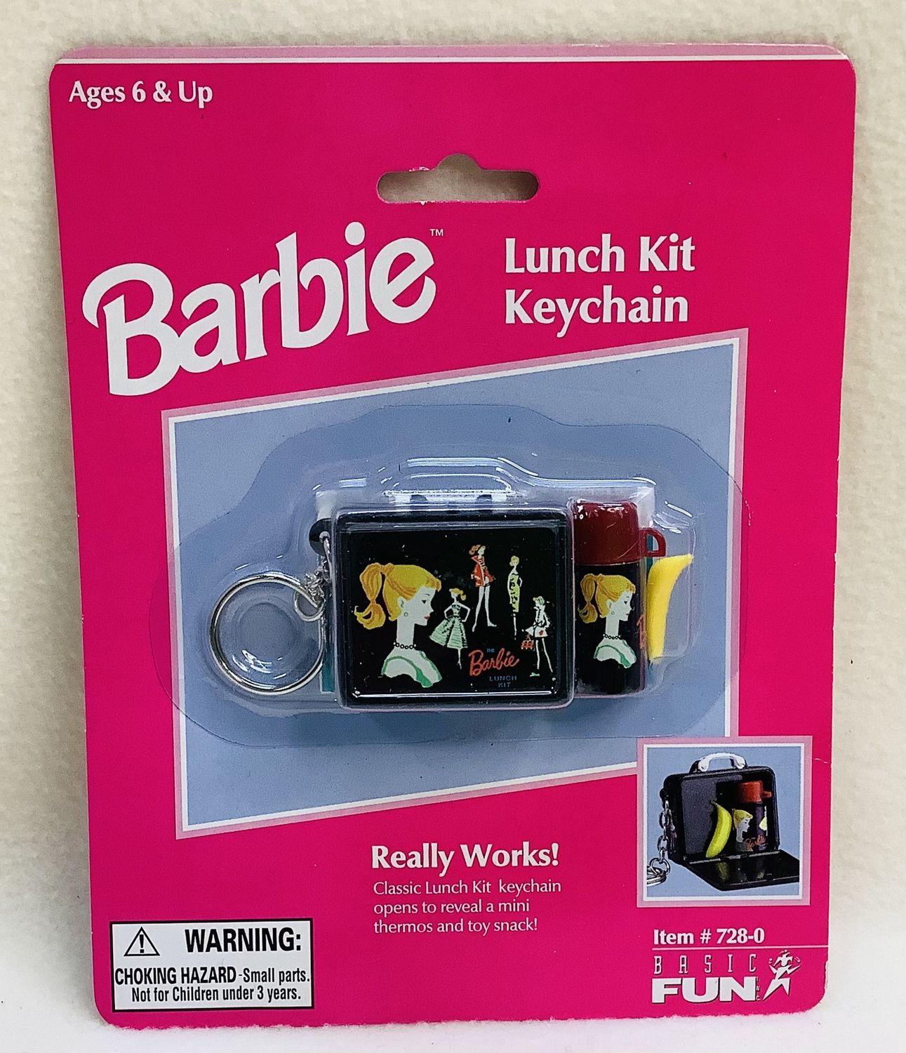 Vintage Barbie Lunch Kit Keychain w/Mini Thermos &amp; Snack - RS4949