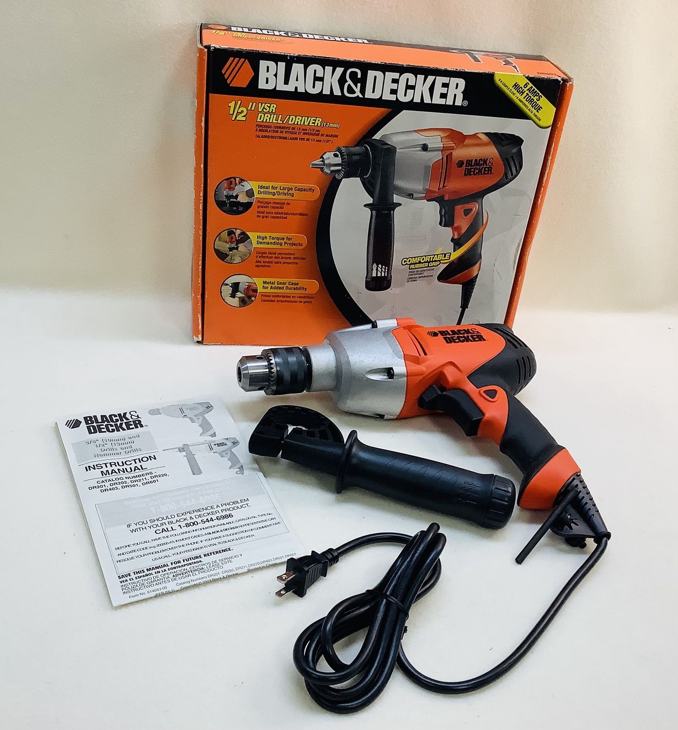 Black &amp; Decker 6-Amp 1/2&quot; High Torque Drill DR501 - RS4954