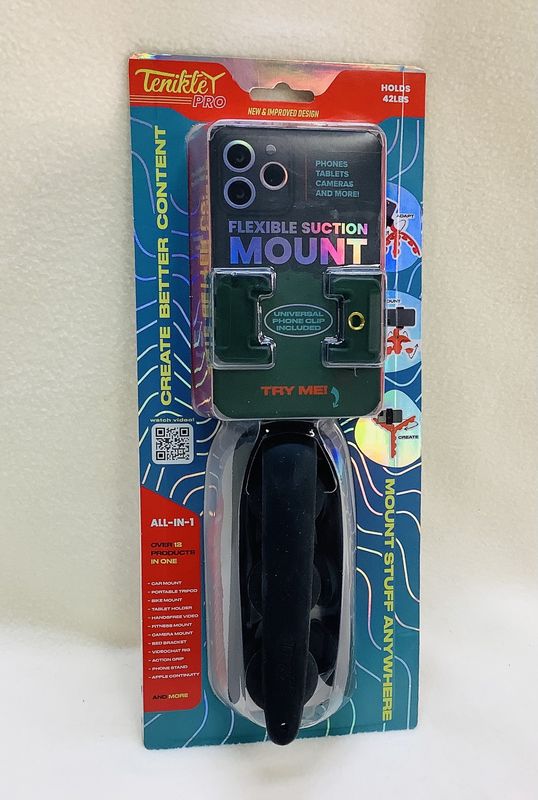 Tenikle Pro Flexible Tripod Bendable Suction Cup Camera &amp; Phone Mount, Black - RS4964