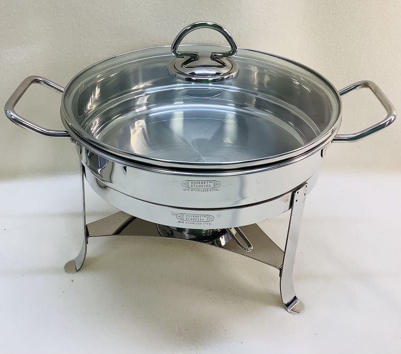 Gourmet Standard Round Stainless Steel 3 QT Chafing Dish - RS5006