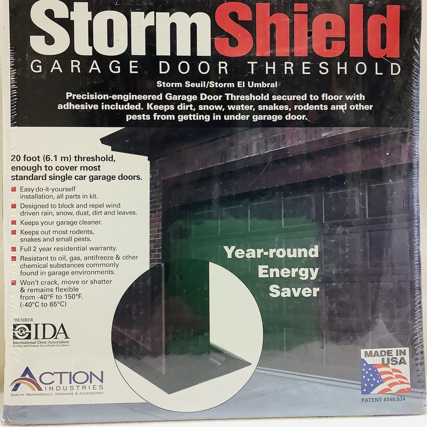 Storm Shield 20&#39; Weather Resistant Garage Door Threshold - RS5026