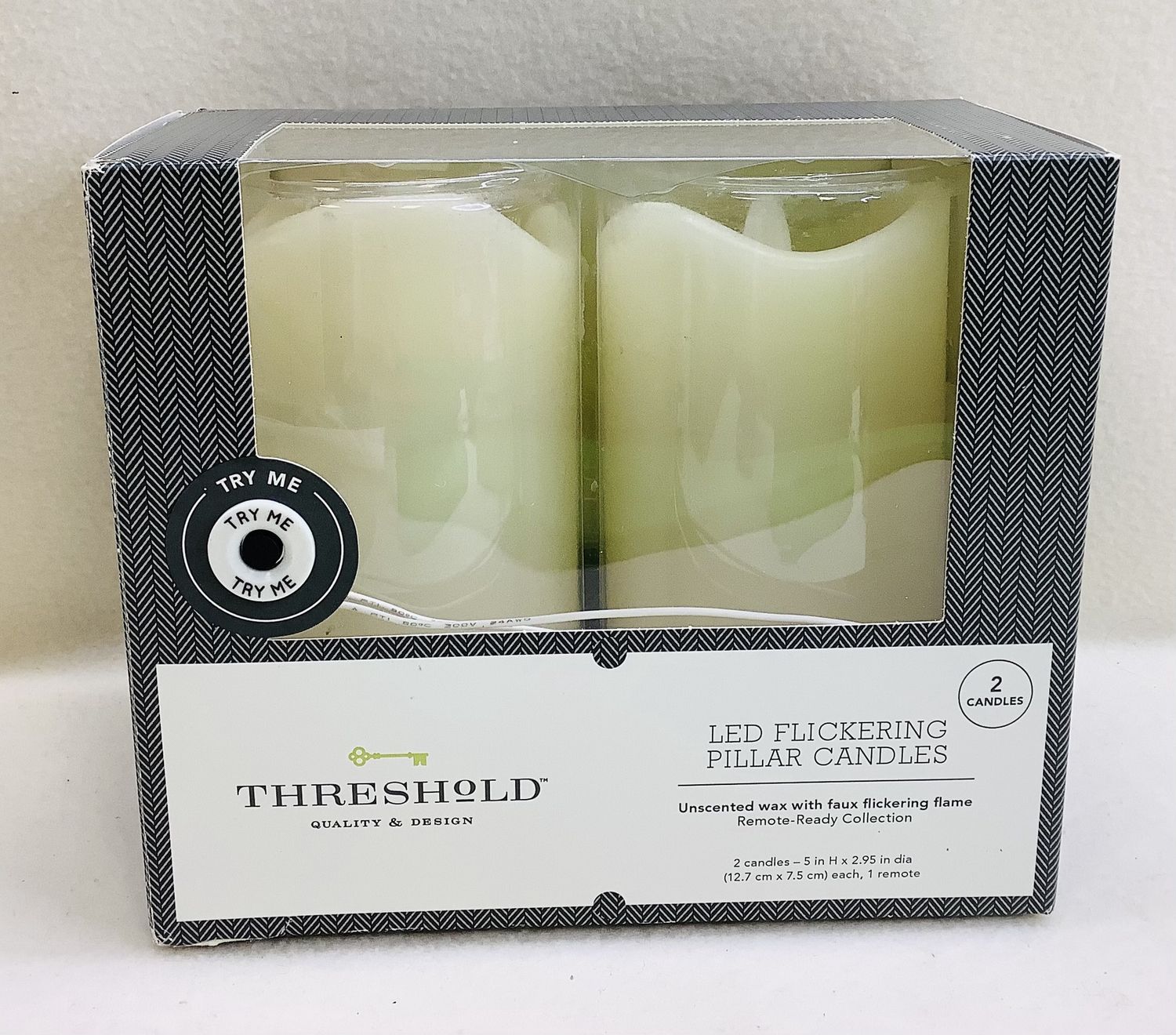 Threshold LED Flickering Pillar Candles, 2-Pack with Remote - RS5037