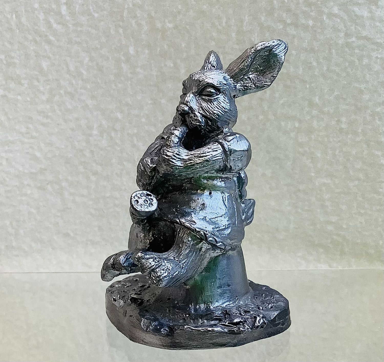 Vintage Michael Ricker Bunny Band Series 4&quot; Pewter Figurines - RS5052, Figure: Sax