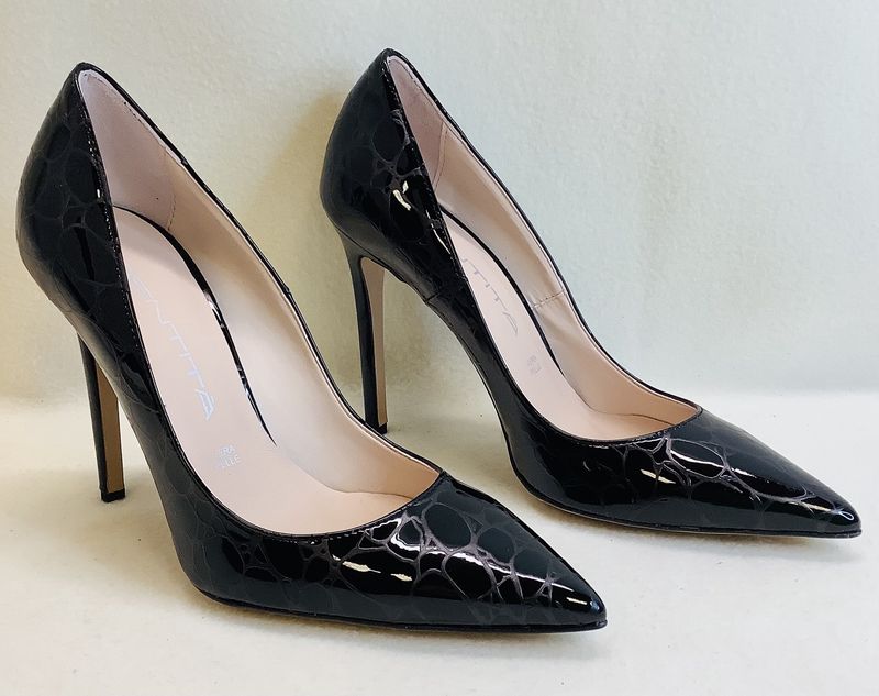Identita Art Deva Vernice Black Patent Heels (Size 37) - CL2023