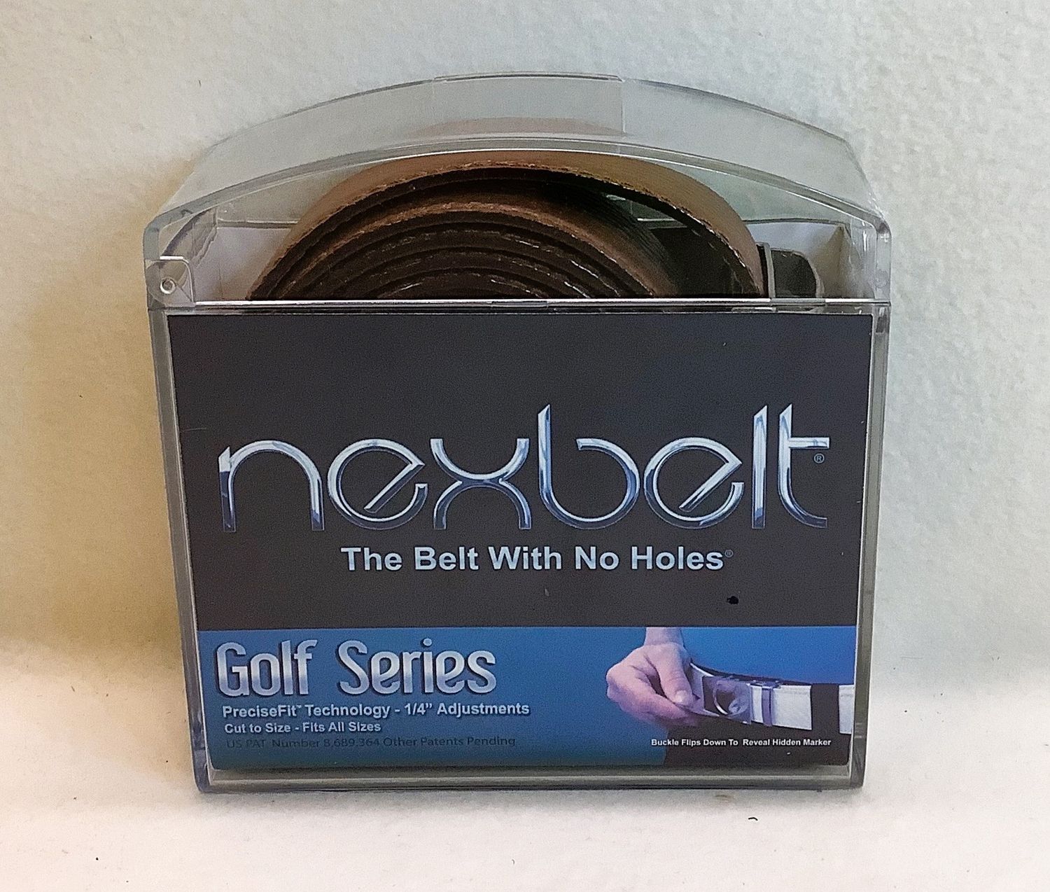 Nexbelt Golf Series Belt, Brown Leather w/Aerospace Aluminum Buckle - RS5058