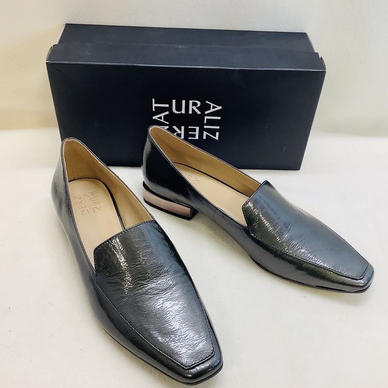 Naturalizer Gunmetal Patent Leather Low Heel Slip-on Shoes (Women&#39;s Size 9N) - CL2028