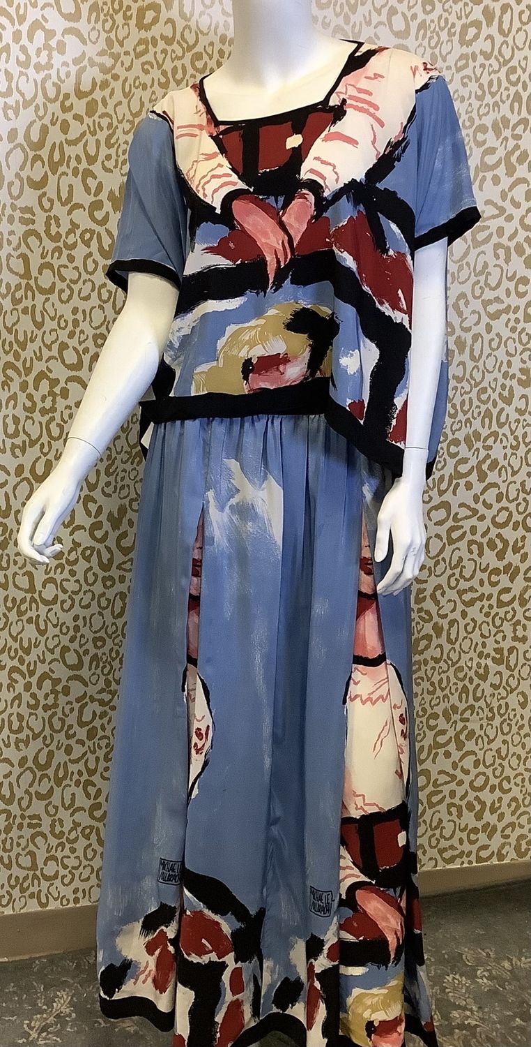 Vintage Signed Michaele Vollbracht Silk Two-Piece Set (Women's Size L) - CL2034