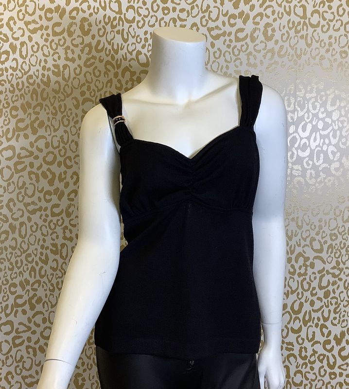 St. John Sport Sleeveless Knit Top, Black (Women's Size L) - CL2031