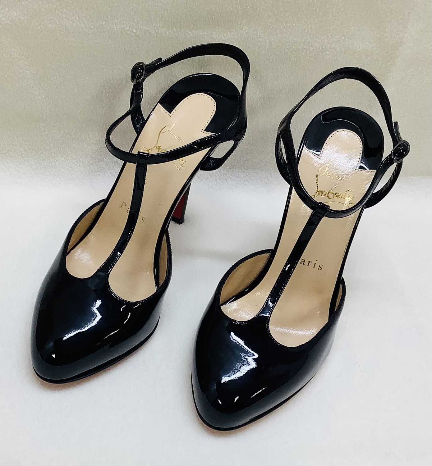 Christian Louboutin Me Pam 100 Patent Pumps, Black (Women&#39;s Size 37.5) - CL2042