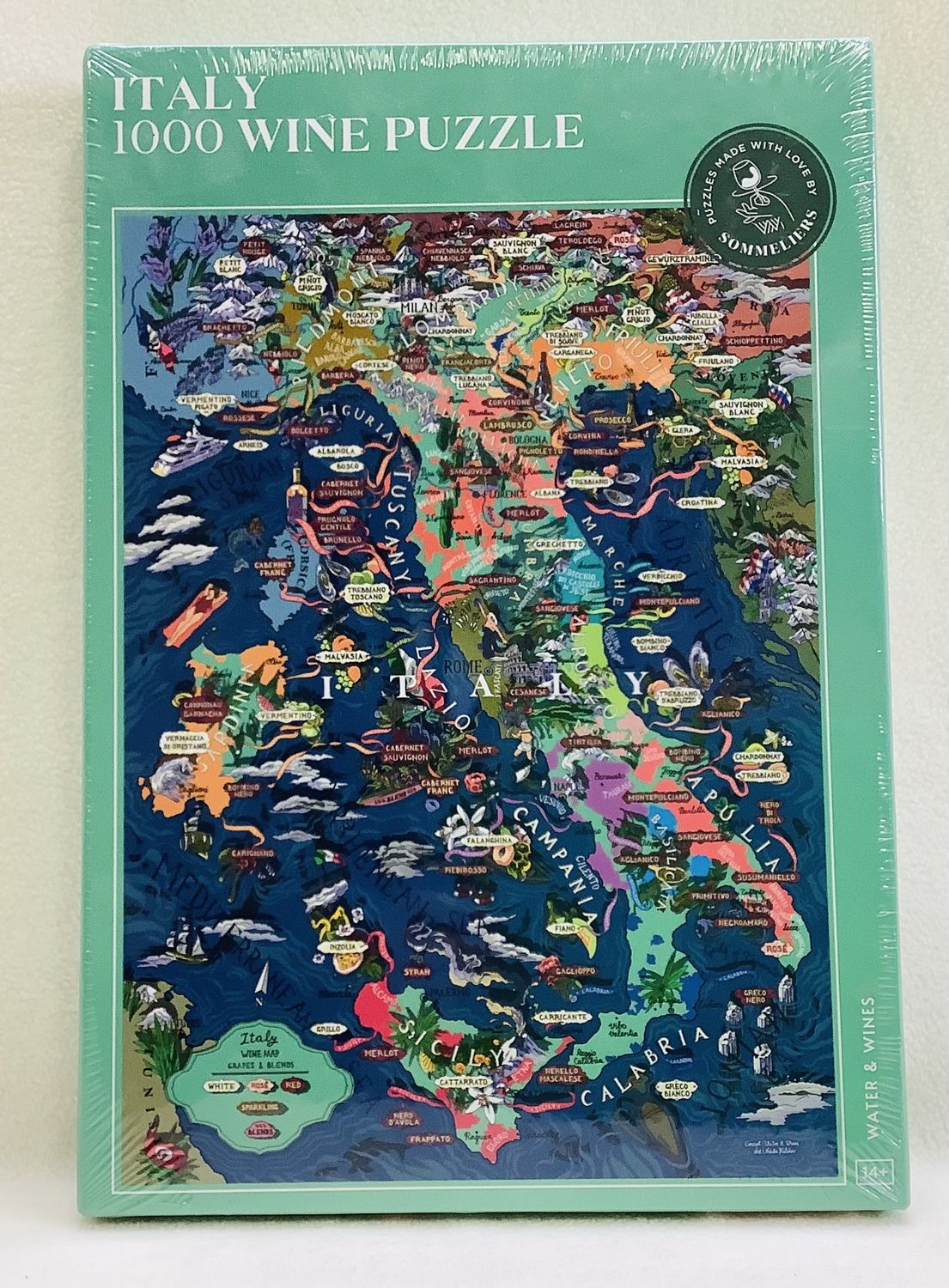 Water &amp; Wines Italy 1000-PC Wine Jigsaw Puzzle - RS5120