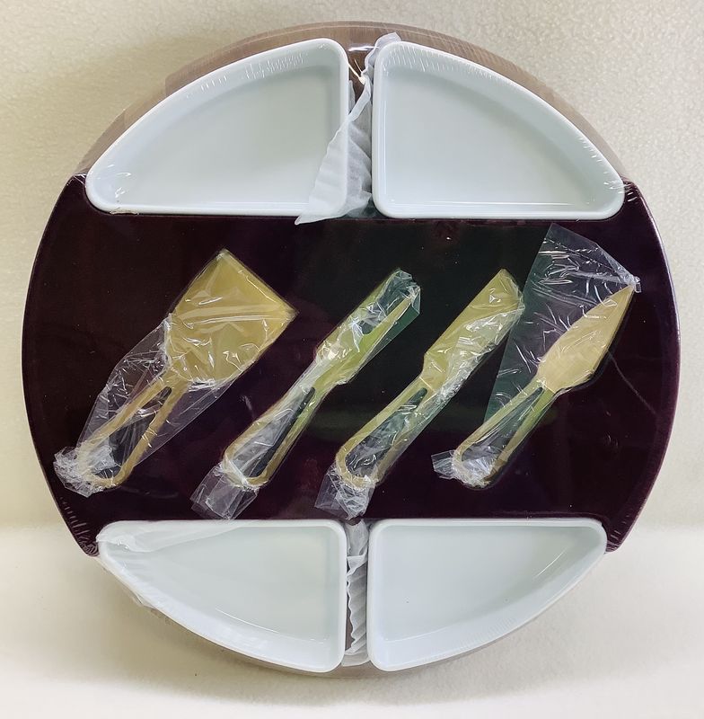 Shanik Marble and Wood Lazy Susan Turntable Cheeseboard - RS5148