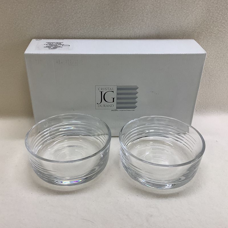 24% Lead Crystal Bowls Cristal JG Durand Jazz by Johanna Grawunder (Set of 2) - RS5151