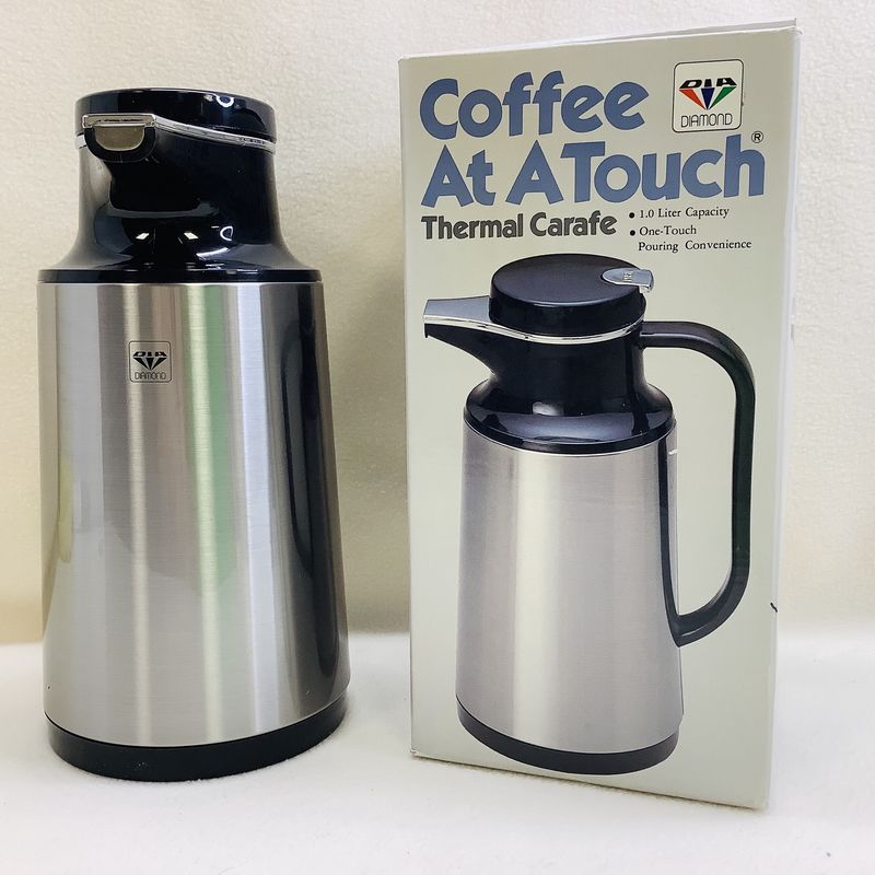 Service Ideas HPS101 Coffee at a Touch Server Carafe, Stainless Steel, 1 L (33.8 oz.) - RS5163