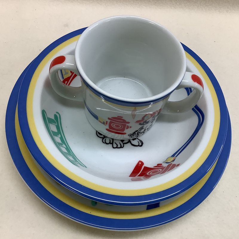 Tiffany &amp; Co. "Fire Station" 3-PC Children's  Dish Set- RS5234