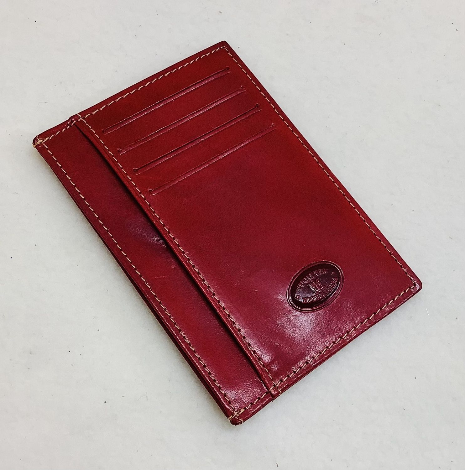 Cuoieria Fiorentina Leather Card Holder - RS5254, Color: Red