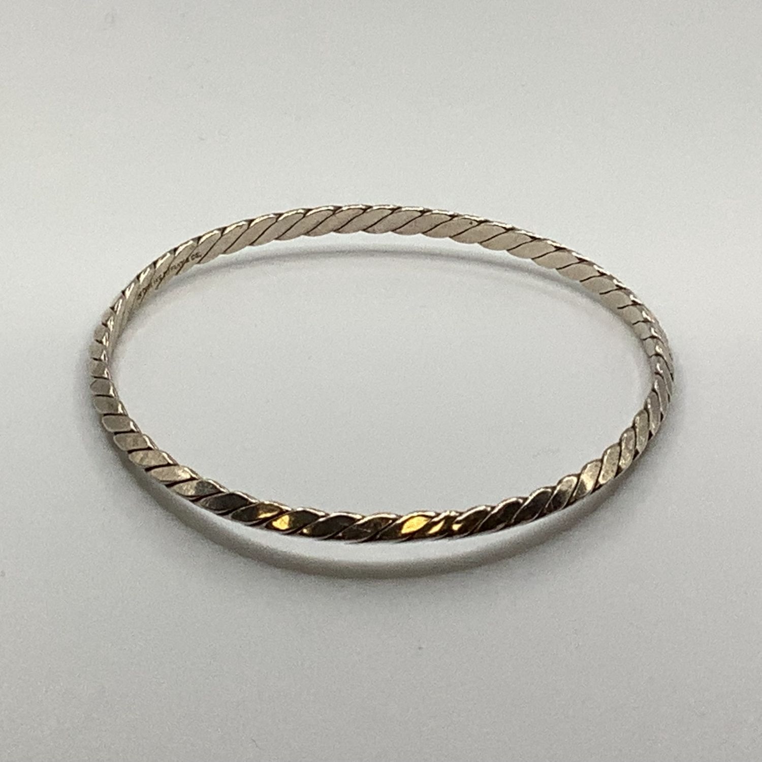 Stamped Tiffany &amp; Co. 925 Twisted Cable Bangle Bracelet - RS5260