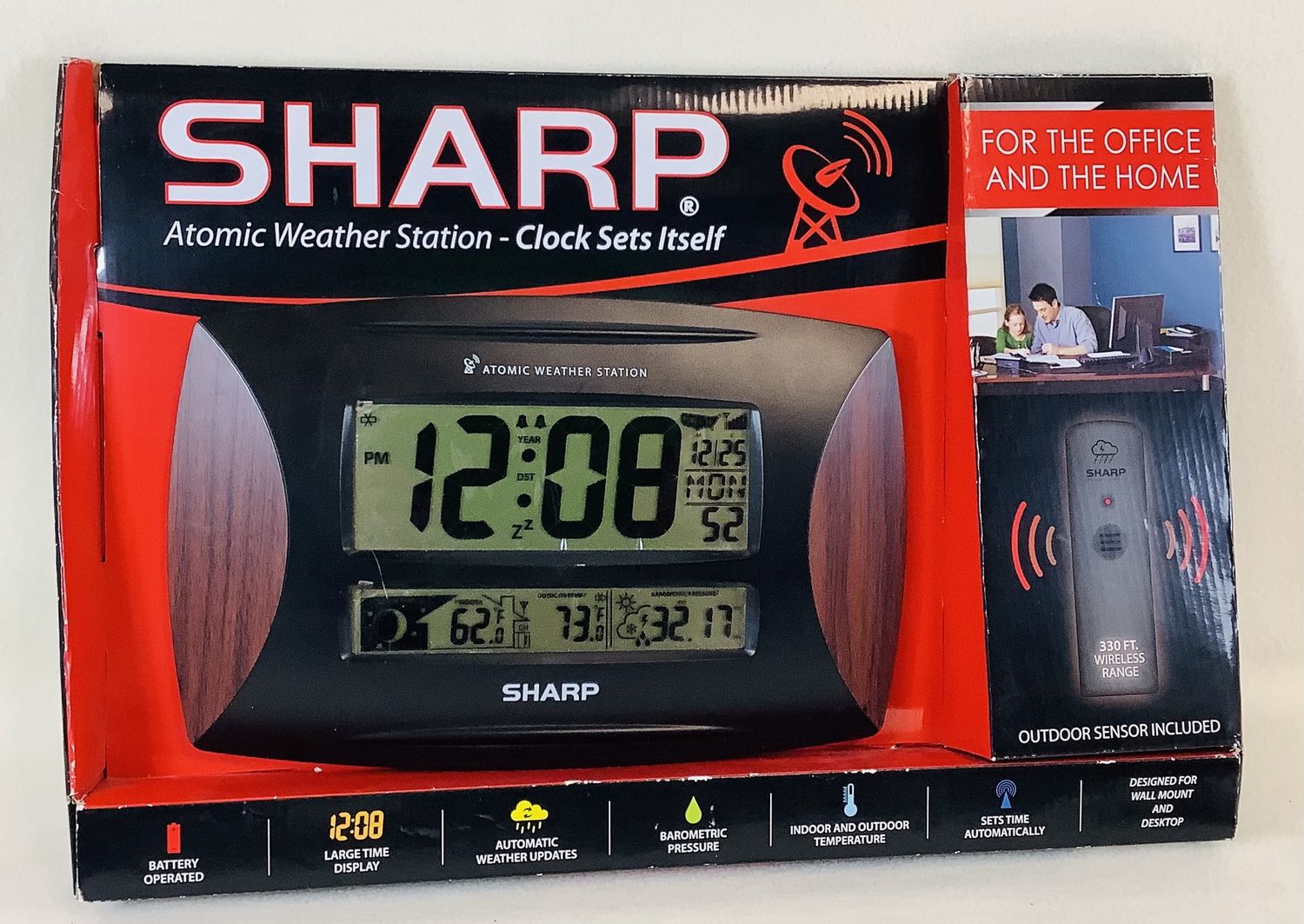Sharp Wireless Indoor/Outdoor Temperature Atomic Weather Station, SPC1003 - RS5308