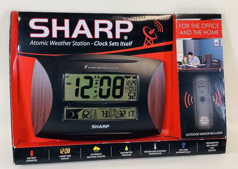 Sharp Wireless Indoor/Outdoor Temperature Atomic Weather Station, SPC1003 - RS5308