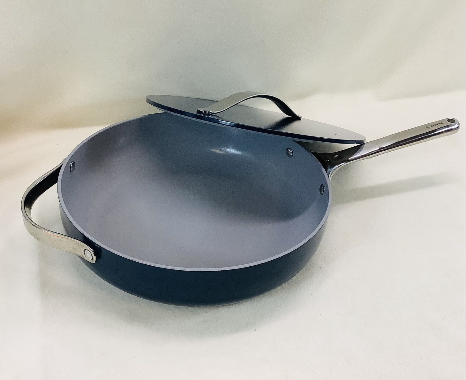 Caraway Nonstick 12&quot; Sauté Pan w/Lid, Navy - RS5329