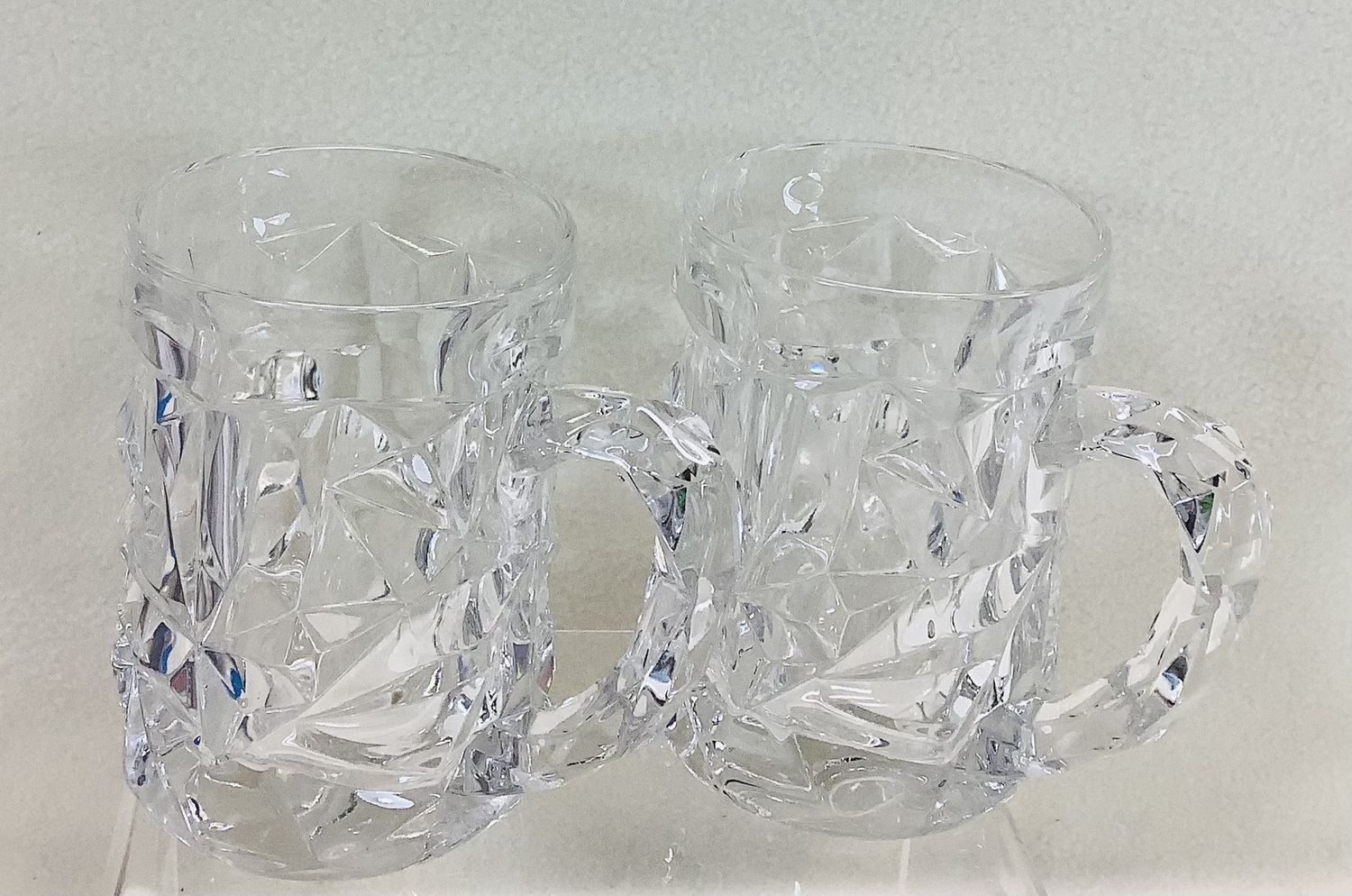 Vintage Tiffany &amp; Co. Rock Cut Crystal Beer Mugs (Set of 2) - RS5337